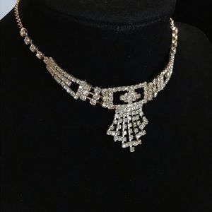 Formal Rhinestone Chocker & Earrings Set